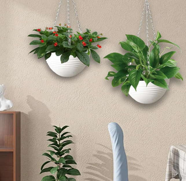 1 Hanging Plastic Planter Set, Suitable For Indoor And Outdoor Use - Image 1