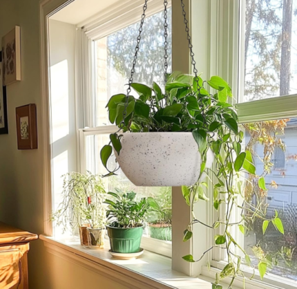 Round Hanging Basket Planter, Balcony And Patio Decor