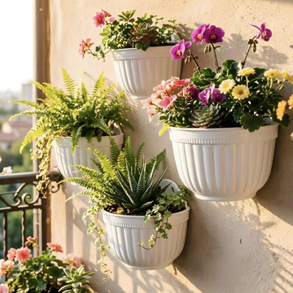 Resin Wall-Mounted Planter, For Vertical Gardens And Windowsills