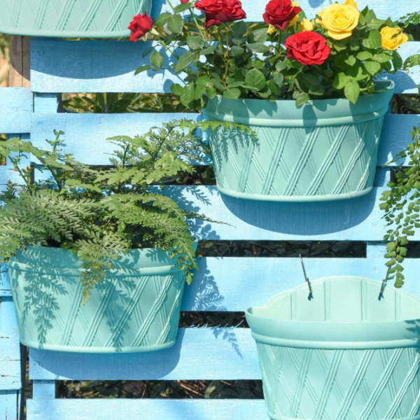 Wall-Mounted Planter Set, Balcony Railing Decor