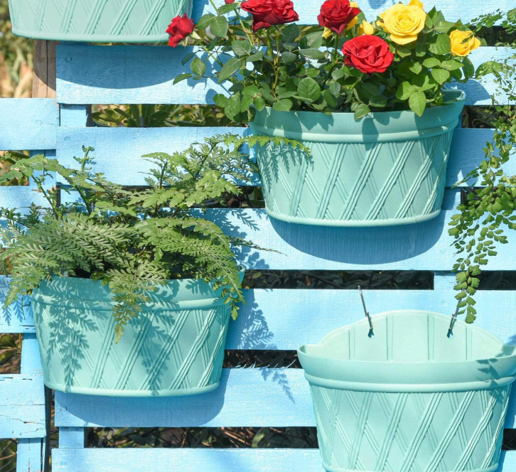 27 Wall-Mounted Planter Set, Balcony Railing Decor - Image 1