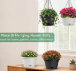 Two-Tone Hanging Planter Set, Includes Chain And Drainage Saucer - Image 2