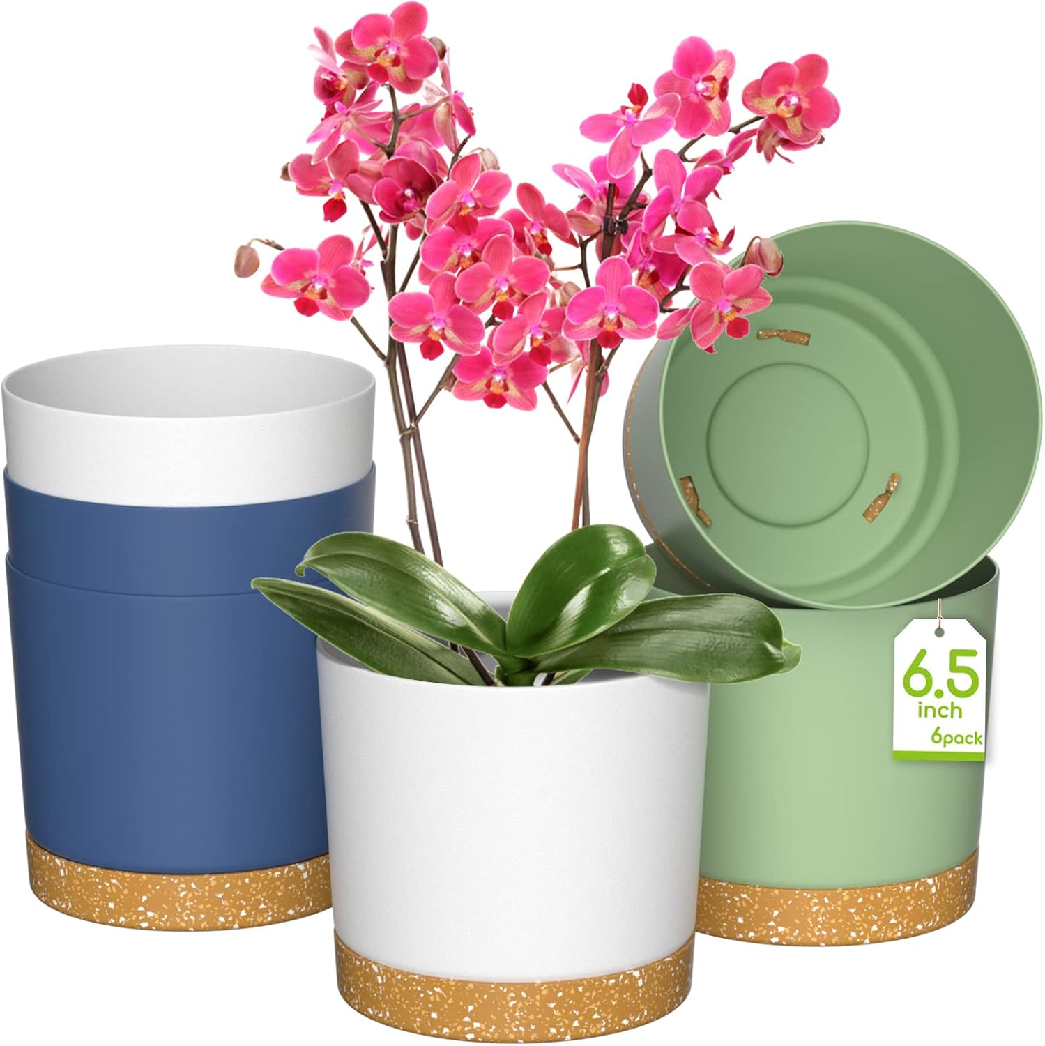 71Y7guYng4L._AC_SL1500_.jpg Set Of Self-Watering Decorative Plastic Planters In Three Colors - Image 1