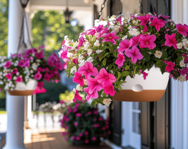 Plastic Hanging Planter, Includes Two Types Of Mounts