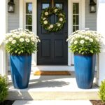 Set Of Tall, Uv-Resistant Embossed Plastic Planters - Image 2