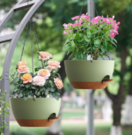 Three-Color Plastic Hanging Basket, Balcony Decor